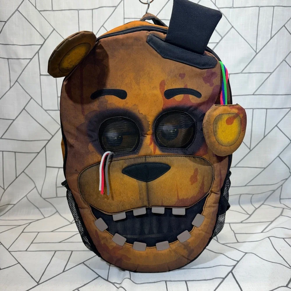 Five Nights at Freddy's Freddy Fazbear Backpack Large Brown Nightmare Horror Bag